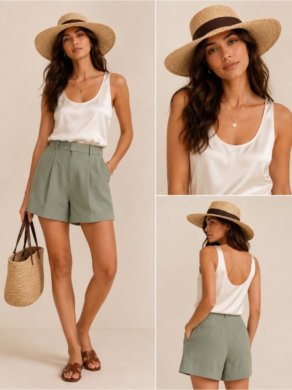Abercrombie & Fitch Mint Green Pleated Tailored Shorts 16